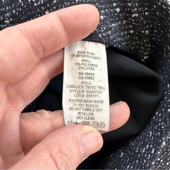 Theory Adbelle K Black/White Pull On Tweed Twill Pants M - Picture 6 of 8